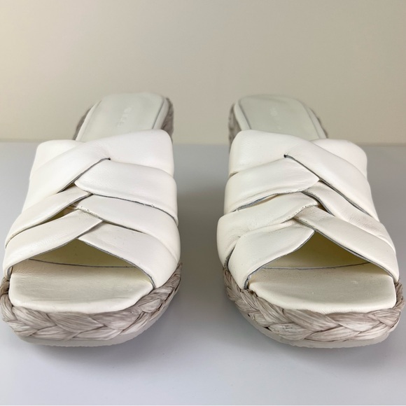 NEW VINCE IVORY LEATHER WEDGE SANDALS - Picture 10 of 12